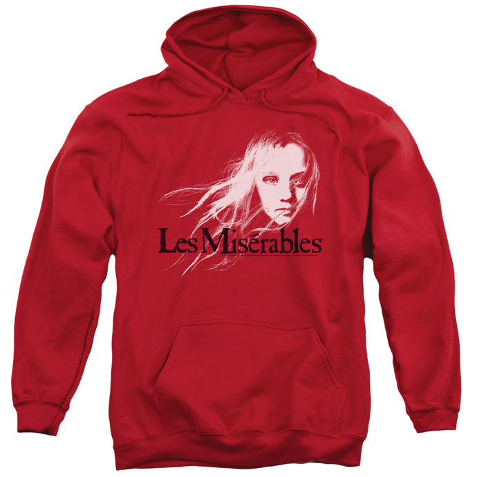 Les Miserables Textured Logo Mens Hoodie Red