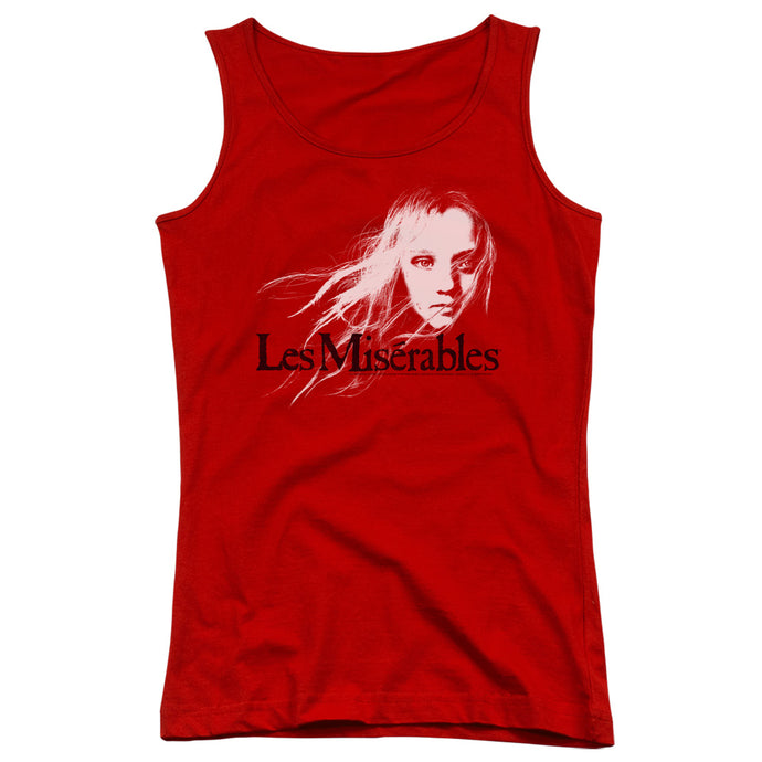 Les Miserables Textured Logo Womens Tank Top Shirt Red