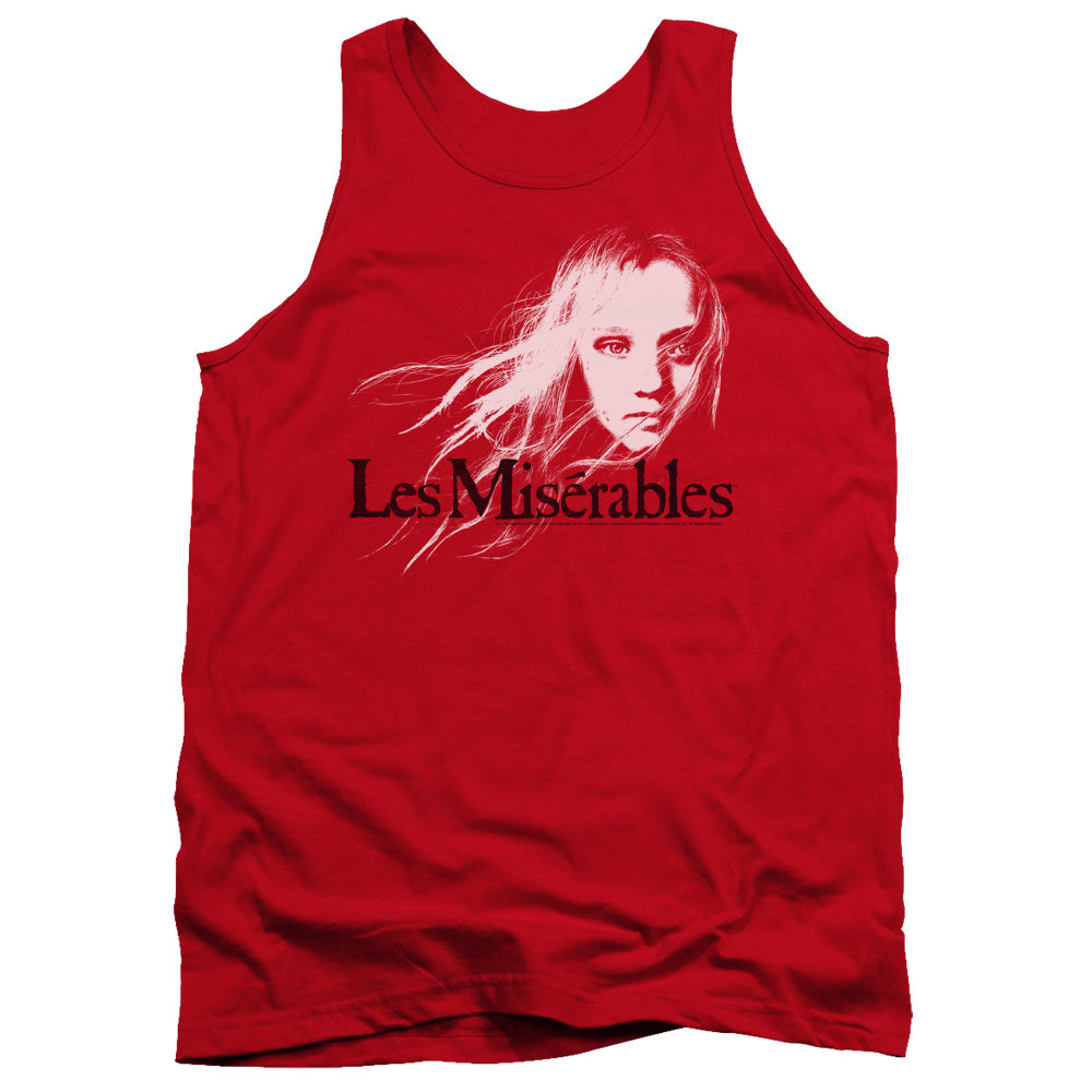 Les Miserables Textured Logo Mens Tank Top Shirt Red