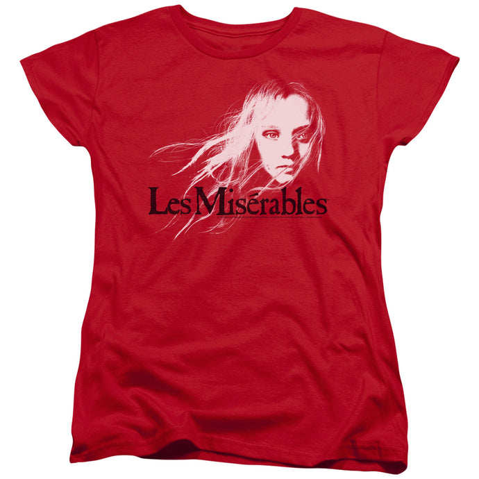 Les Miserables Textured Logo Womens T Shirt Red
