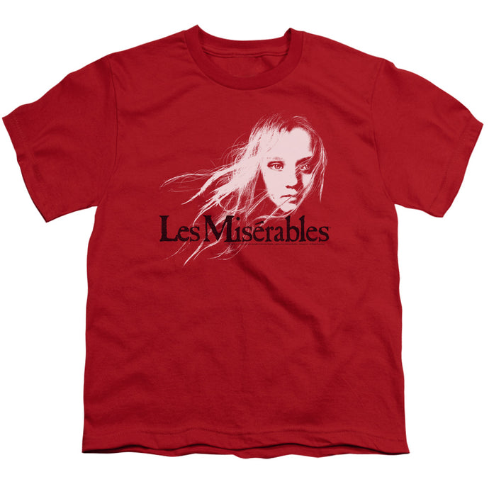 Les Miserables Textured Logo Kids Youth T Shirt Red