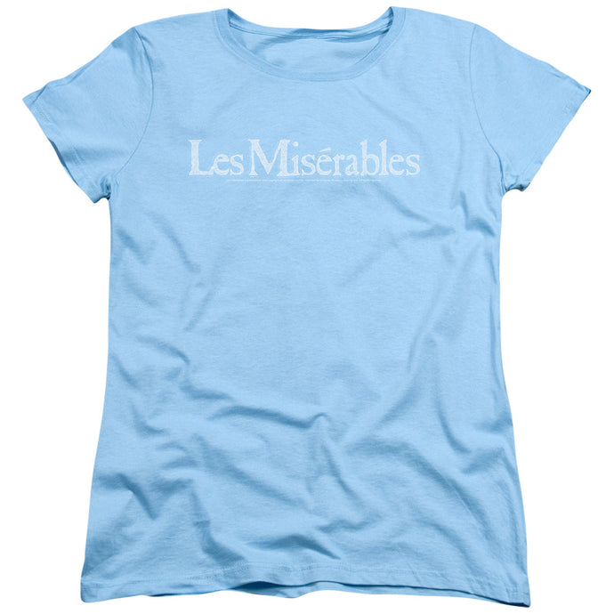 Les Miserables Rubbed Logo Womens T Shirt Light Blue