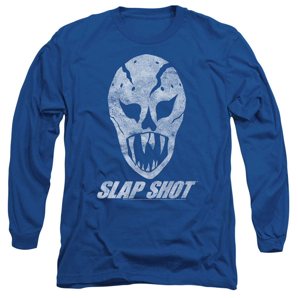 Slap Shot The Mask Mens Long Sleeve Shirt Royal Blue