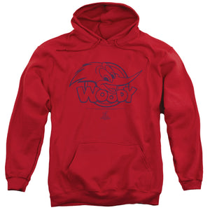 Woody Woodpecker Big Head Mens Hoodie Red