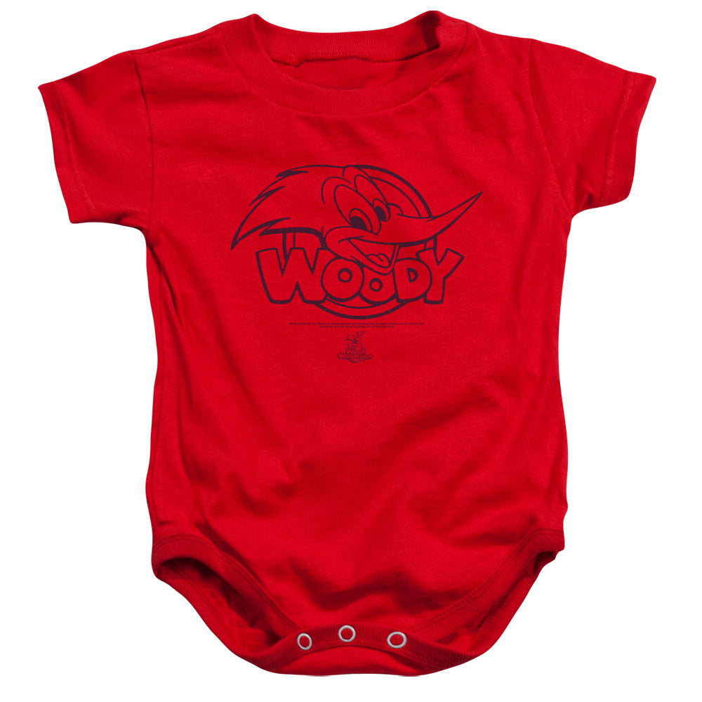Woody Woodpecker Big Head Infant Baby Snapsuit Red