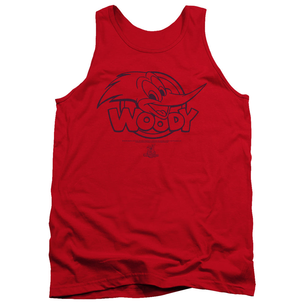 Woody Woodpecker Big Head Mens Tank Top Shirt Red