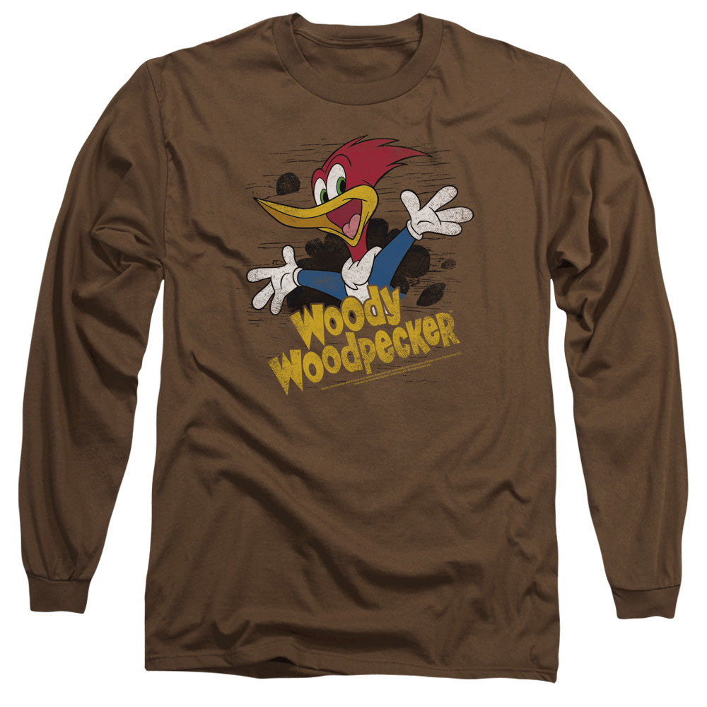 Woody Woodpecker Through The Treemens Long Sleeve Shirt Coffee