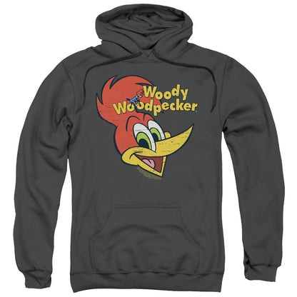 Woody Woodpecker Retro Logo Mens Hoodie Charcoal