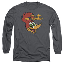 Load image into Gallery viewer, Woody Woodpecker Retro Logo Mens Long Sleeve Shirt Charcoal