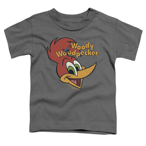 Woody Woodpecker Retro Logo Toddler Kids Youth T Shirt Charcoal