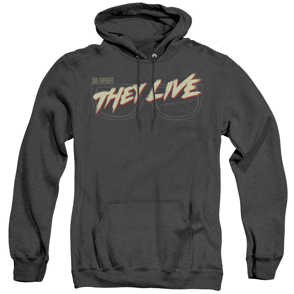 They Live Glasses Logo Heather Mens Hoodie Black