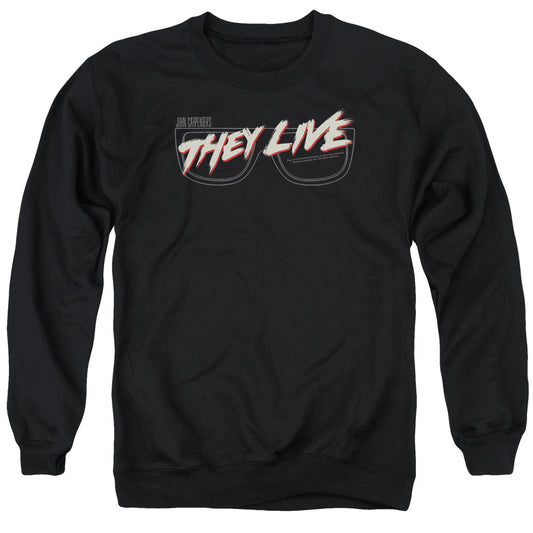 They Live Glasses Logo Mens Crewneck Sweatshirt Black