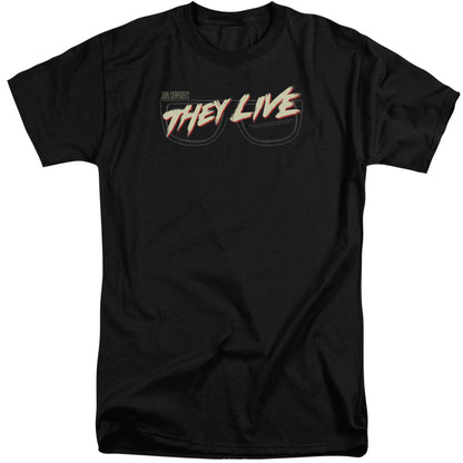 They Live Glasses Logo Mens Tall T Shirt Black