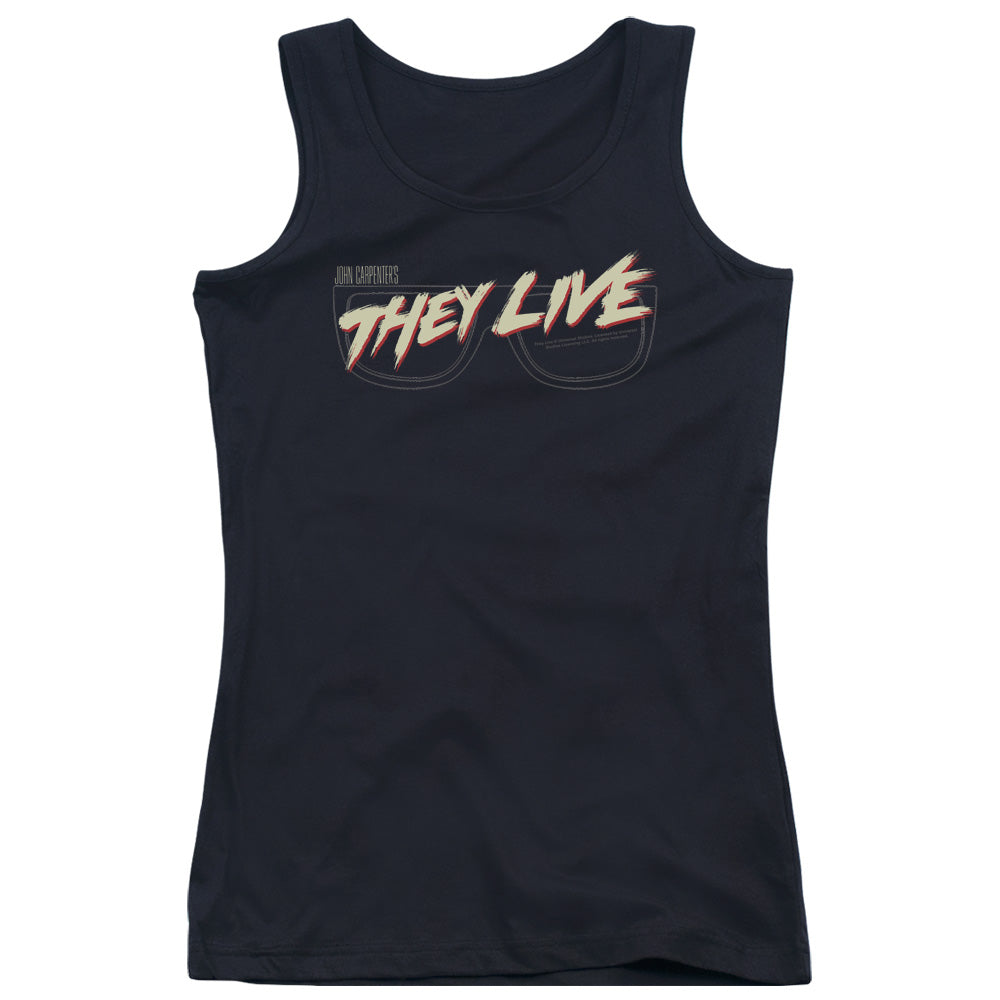 They Live Glasses Logo Womens Tank Top Shirt Black