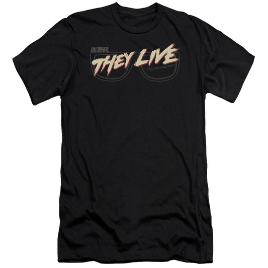 They Live Glasses Logo Premium Bella Canvas Slim Fit Mens T Shirt Black