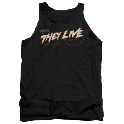 They Live Glasses Logo Mens Tank Top Shirt Black