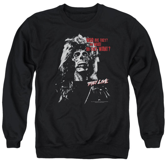 They Live They Want Mens Crewneck Sweatshirt Black