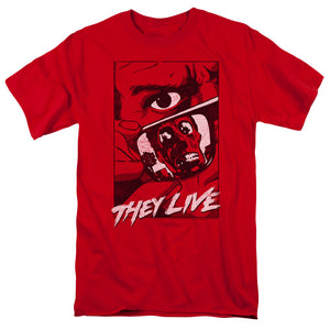They Live Graphic Poster Mens T Shirt Red