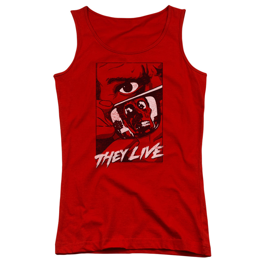 They Live Graphic Poster Womens Tank Top Shirt Red
