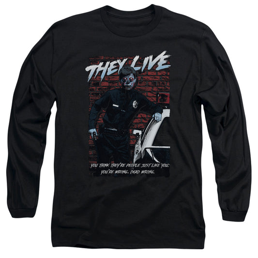 They Live Dead Wrong Mens Long Sleeve Shirt Black