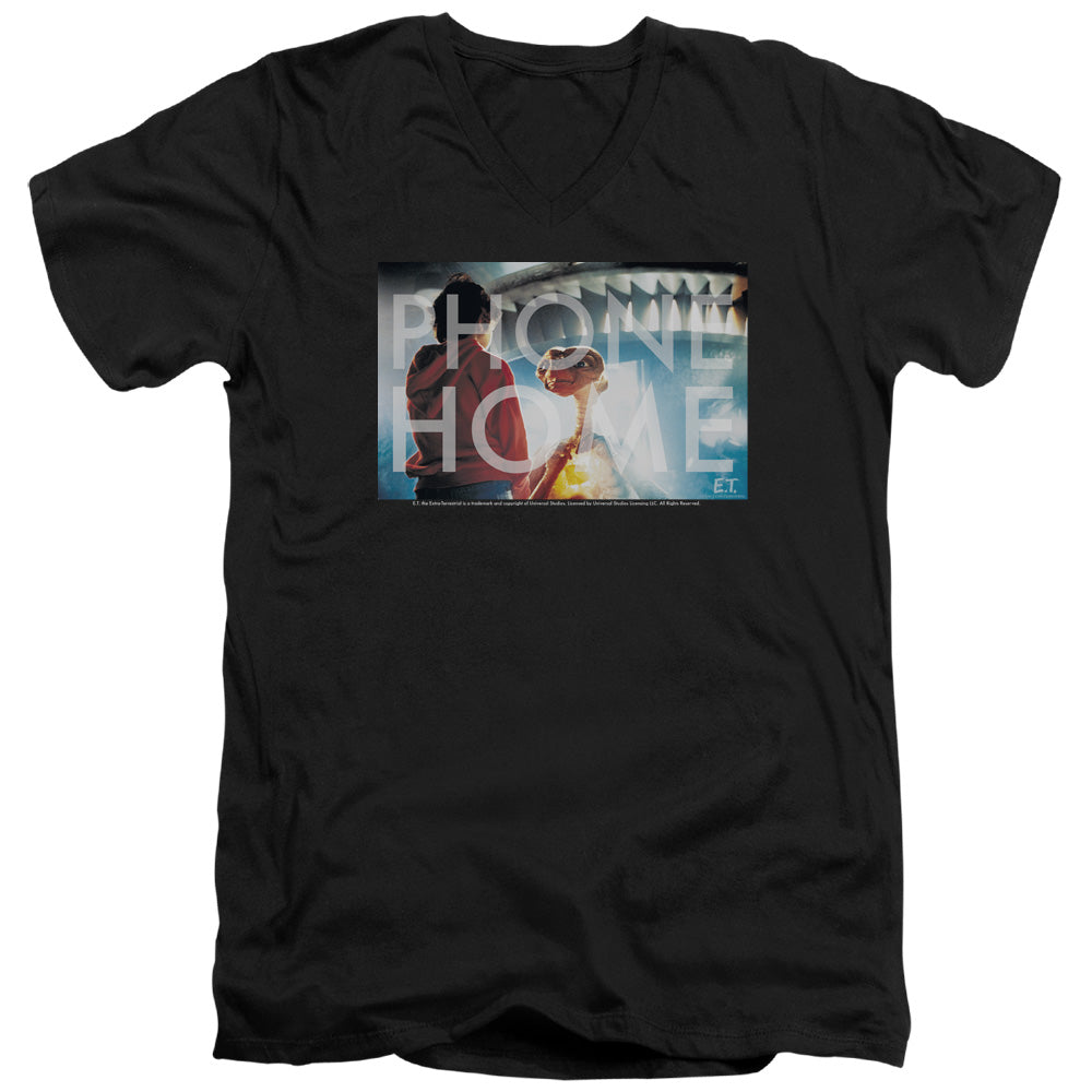 ET the Extra Terrestrial Knockout Mens Slim Fit V-Neck T Shirt Black