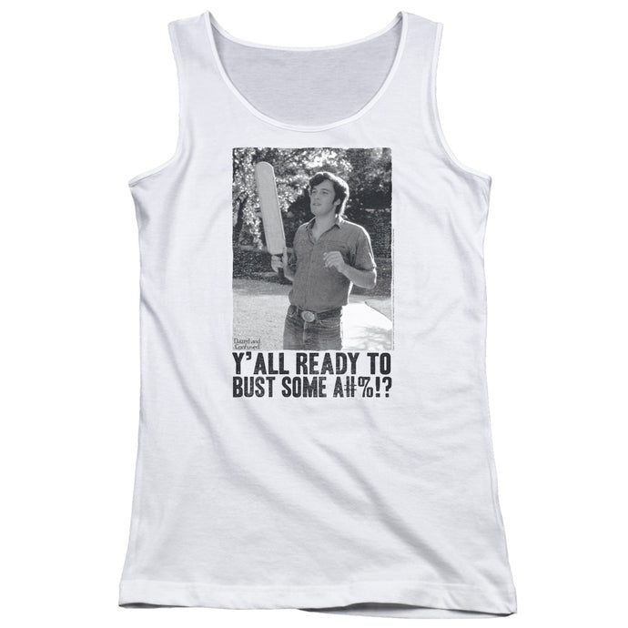 Dazed and Confused Paddle Womens Tank Top Shirt White