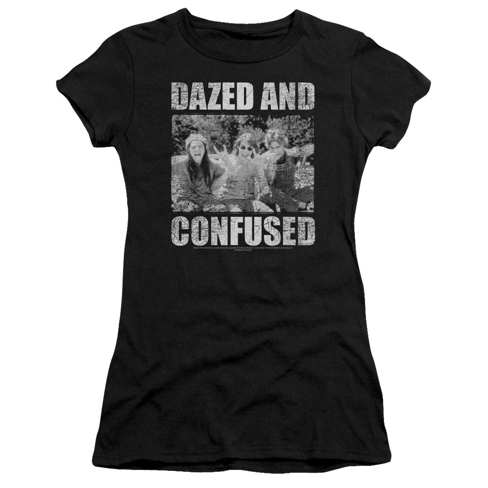 Dazed and Confused Rock On Junior Sheer Cap Sleeve Womens T Shirt Black