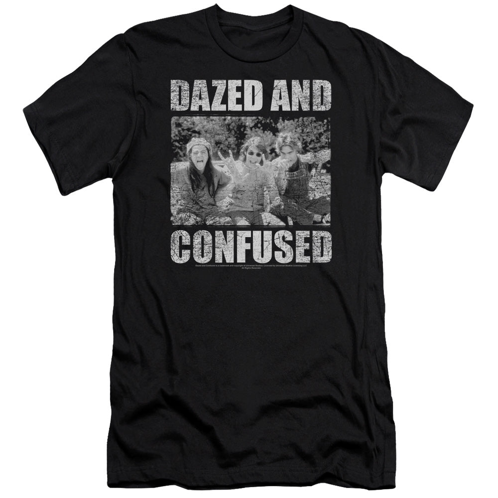 Dazed and Confused Rock On Premium Bella Canvas Slim Fit Mens T Shirt Black