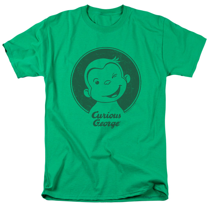 Curious George Classic Wink Mens T Shirt Kelly Green Kelly Green