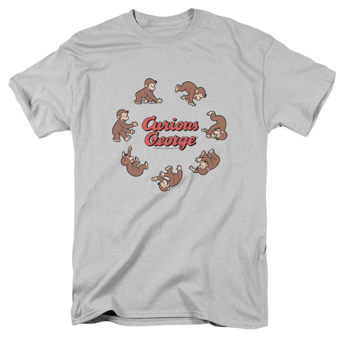 Curious George Rolling Fun Der Mens T Shirt Silver Silver