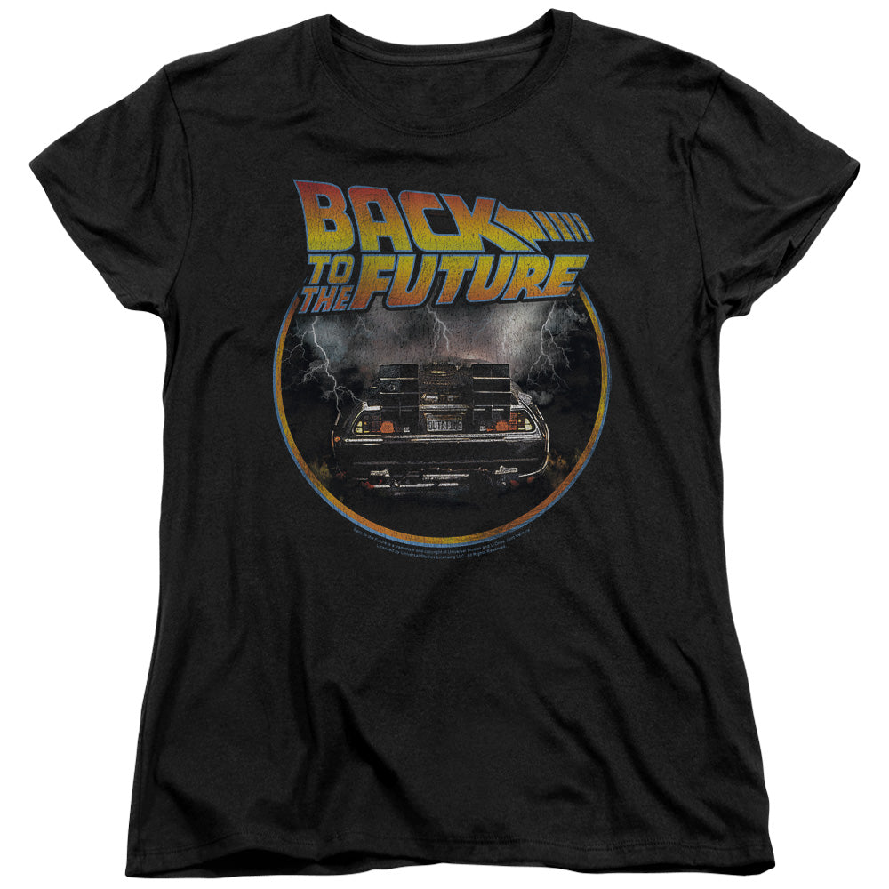 Back To The Future Back Womens T Shirt Black