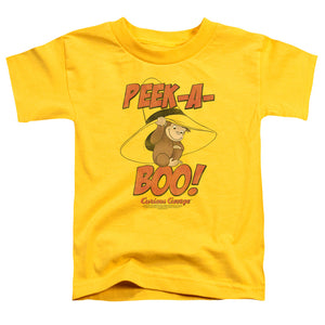 Curious George Peek A Boo Toddler Kids Youth T Shirt Yellow Yellow