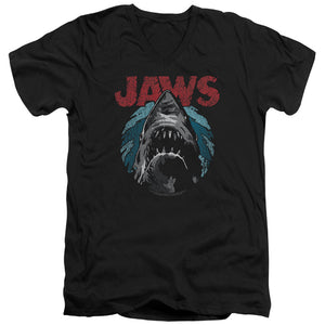 Jaws Water Circle Mens Slim Fit V-Neck T Shirt Black