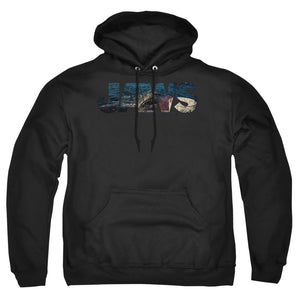 Jaws Logo Cutout Mens Hoodie Black