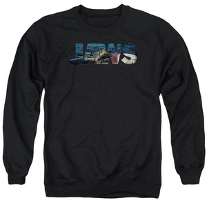 Jaws Logo Cutout Mens Crewneck Sweatshirt Black