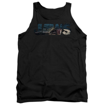 Jaws Logo Cutout Mens Tank Top Shirt Black