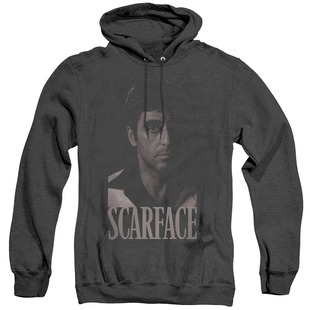 Scarface B&w Tony Heather Mens Hoodie Black