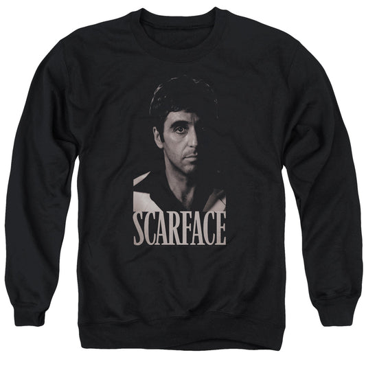 Scarface B&w Tony Mens Crewneck Sweatshirt Black