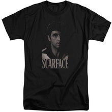 Load image into Gallery viewer, Scarface B&amp;w Tony Mens Tall T Shirt Black