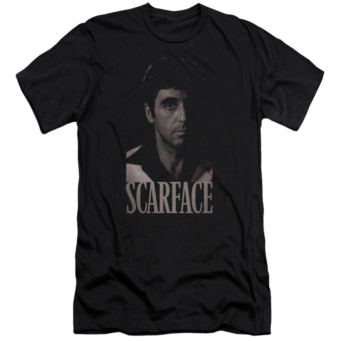Scarface B&w Tony Premium Bella Canvas Slim Fit Mens T Shirt Black