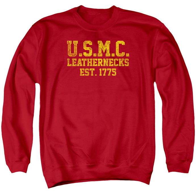 US Marine Corps Leathernecks Mens Crewneck Sweatshirt Red