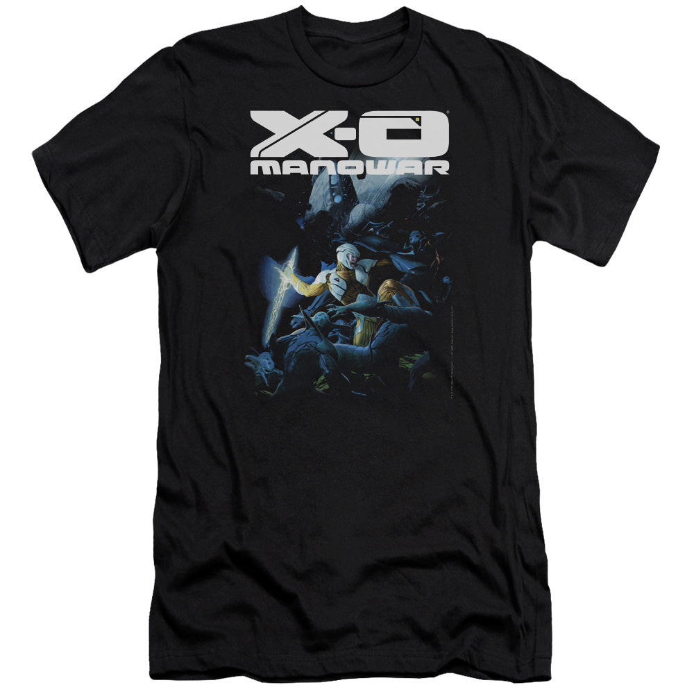 Xo Manowar By The Sword Premium Bella Canvas Slim Fit Mens T Shirt Black