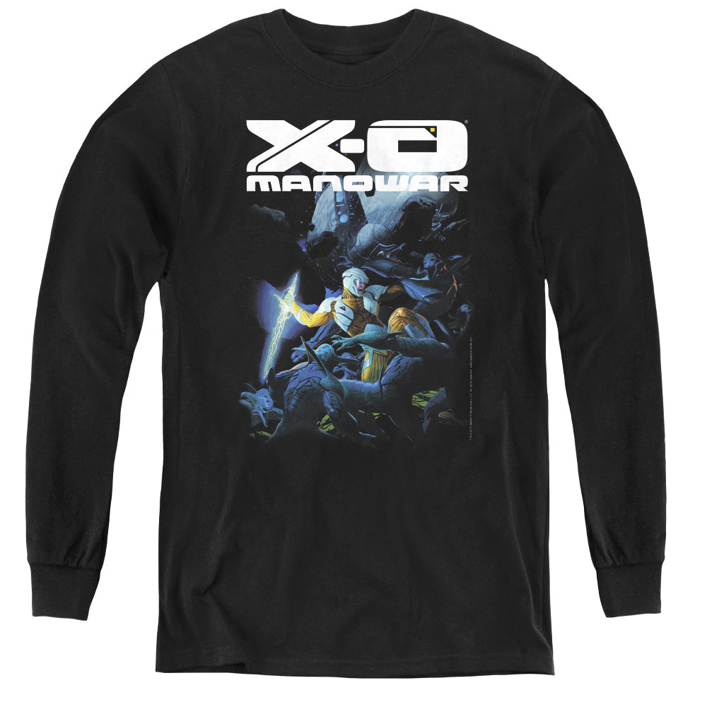 Xo Manowar By The Sword Long Sleeve Kids Youth T Shirt 