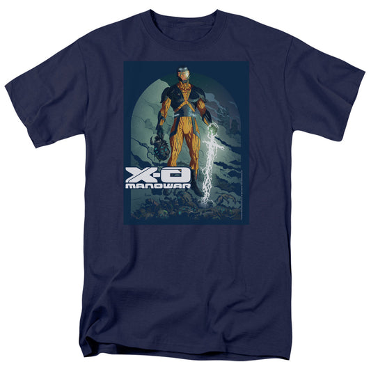 Xo Manowar Planet Death Mens T Shirt Navy Blue