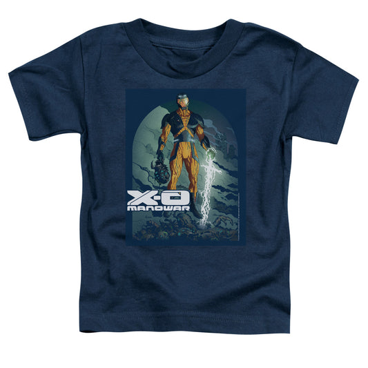 Xo Manowar Planet Death Toddler Kids Youth T Shirt Navy Blue