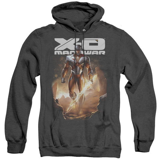 Xo Manowar Lightning Sword Heather Mens Hoodie Black