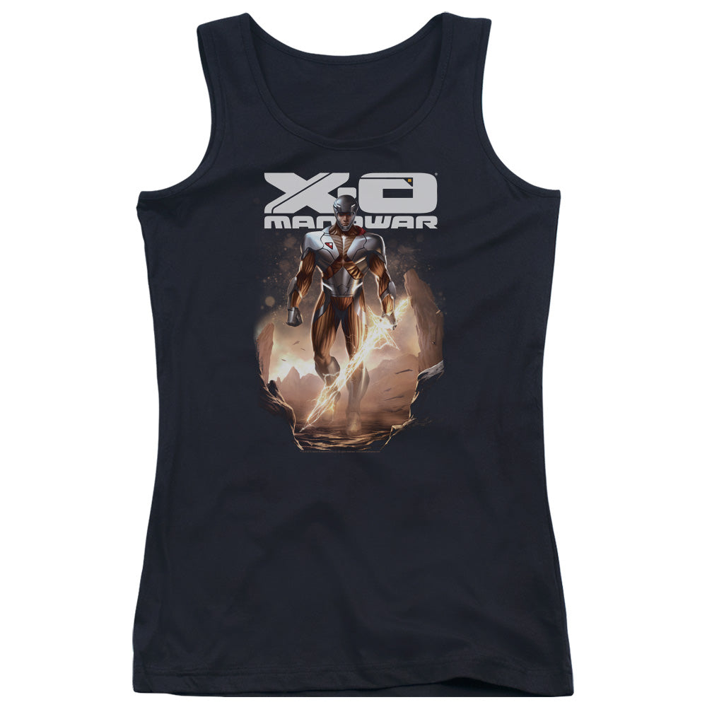 Xo Manowar Lightning Sword Womens Tank Top Shirt Black