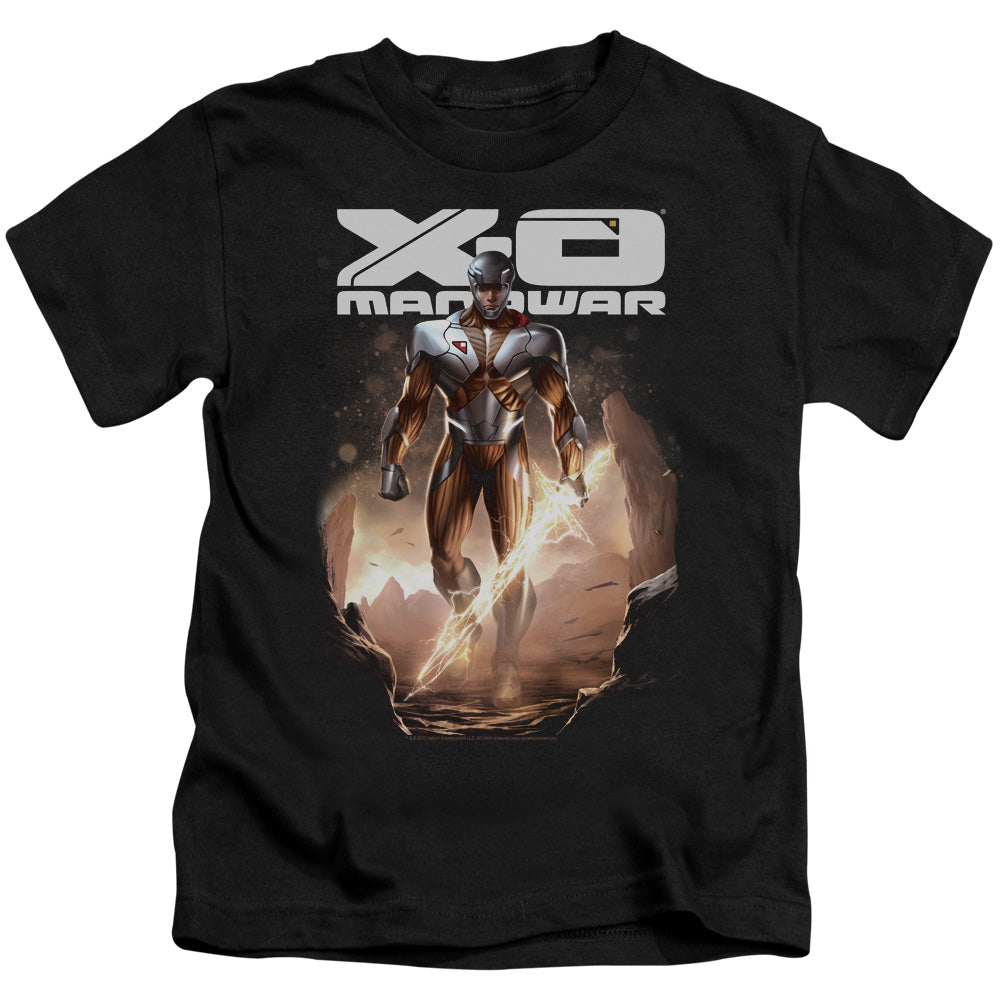 Xo Manowar Lightning Sword Juvenile Kids Youth T Shirt Black