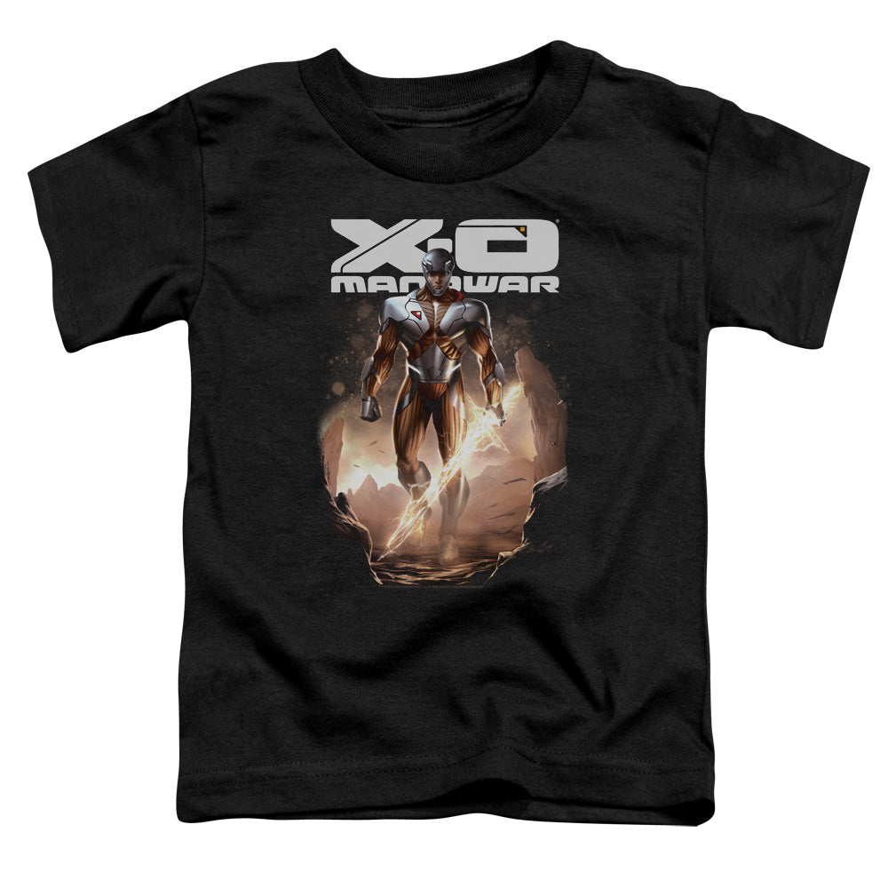 Xo Manowar Lightning Sword Toddler Kids Youth T Shirt Black