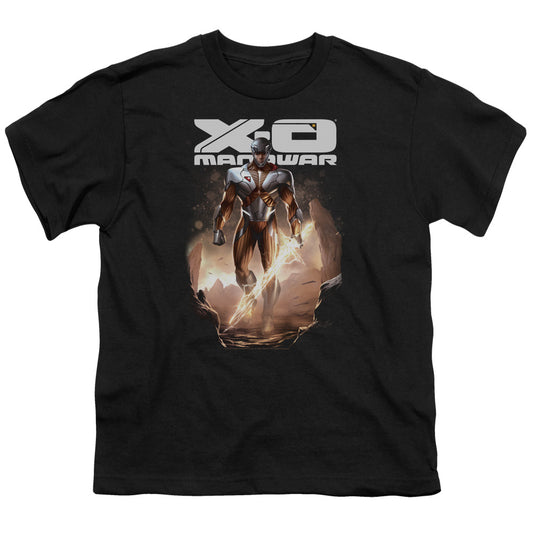 Xo Manowar Lightning Sword Kids Youth T Shirt Black